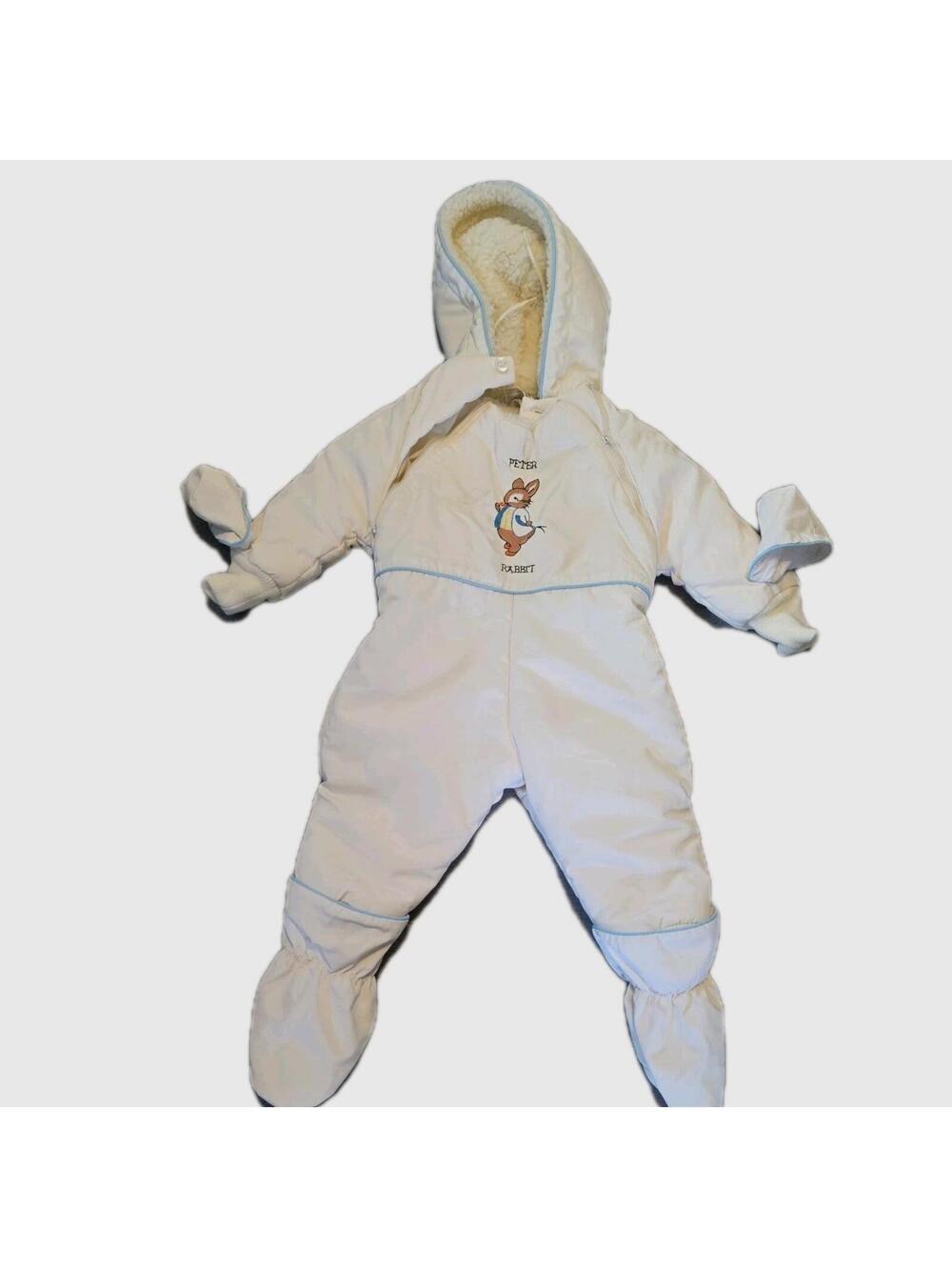 Vintage Quiltex Beatrix Potter Peter Rabbit 12 Months Snowsuit Romper Bunting